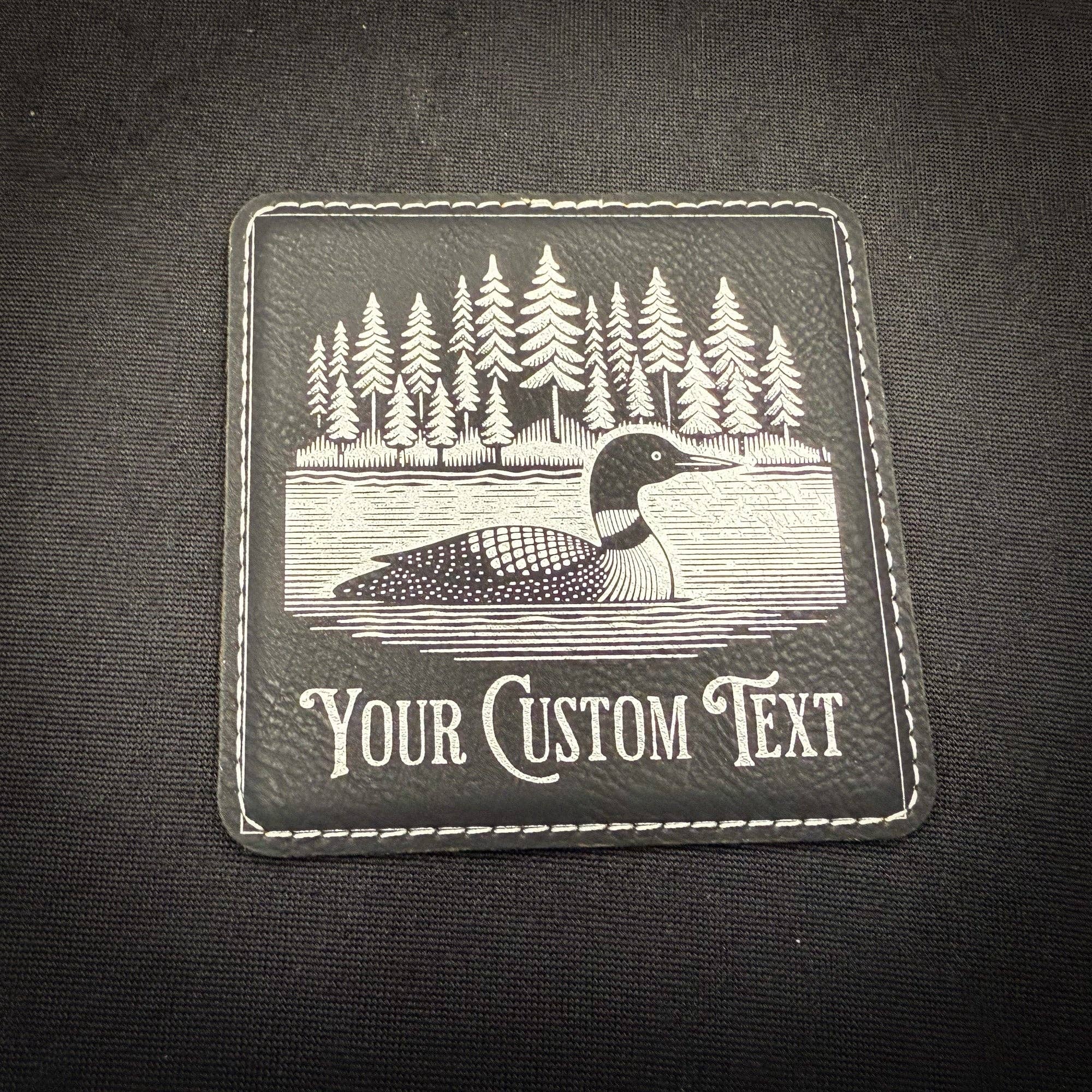 Loon on the Lake Custom - Leatherette Coaster
