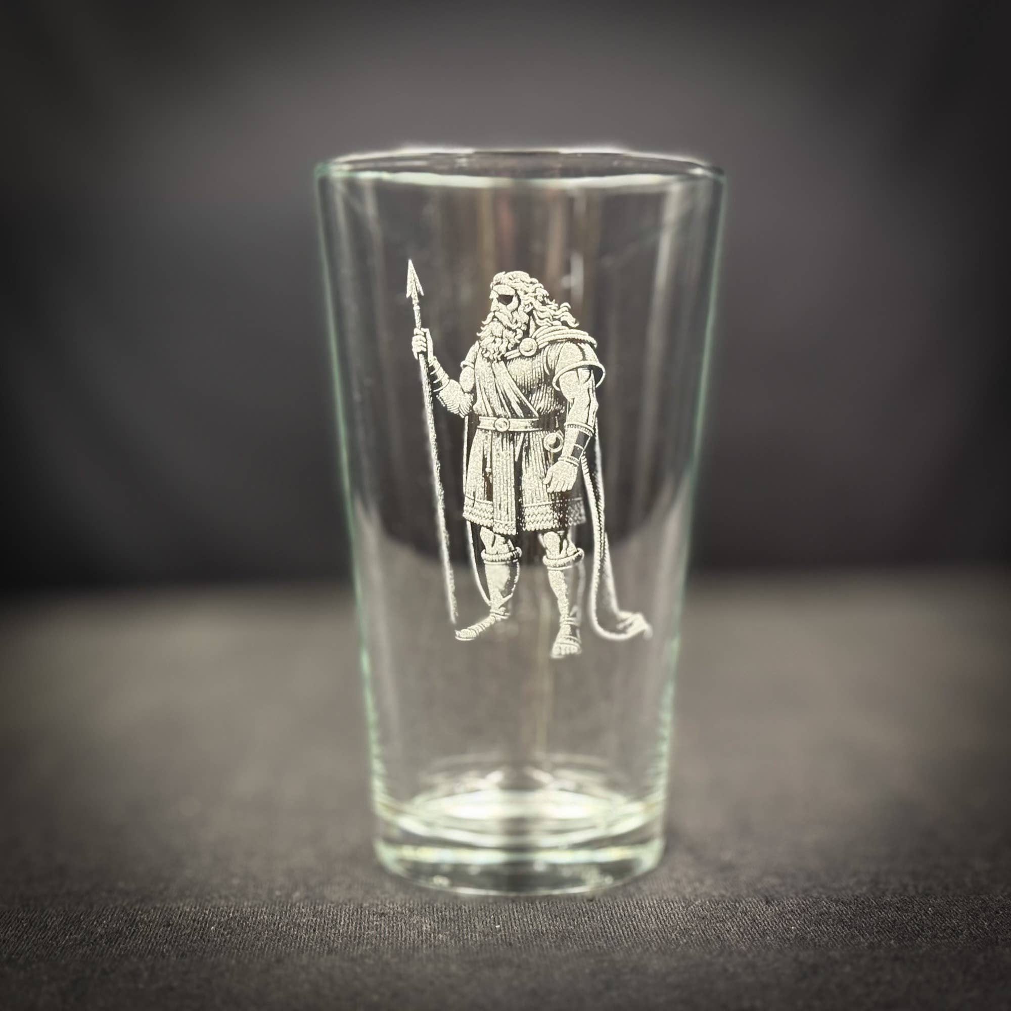 Odin Engraved Pint Glass - Durable Tempered Glass