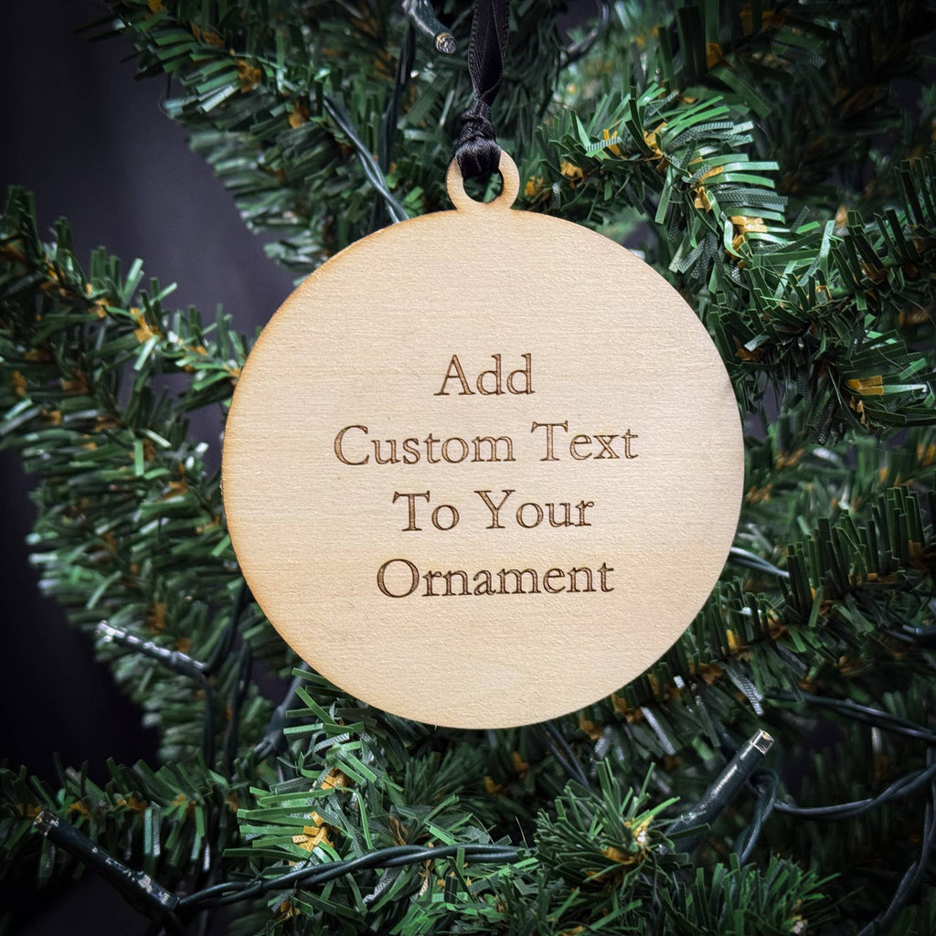46 High Peaks Adirondacks Wood and Leatherette Ornament