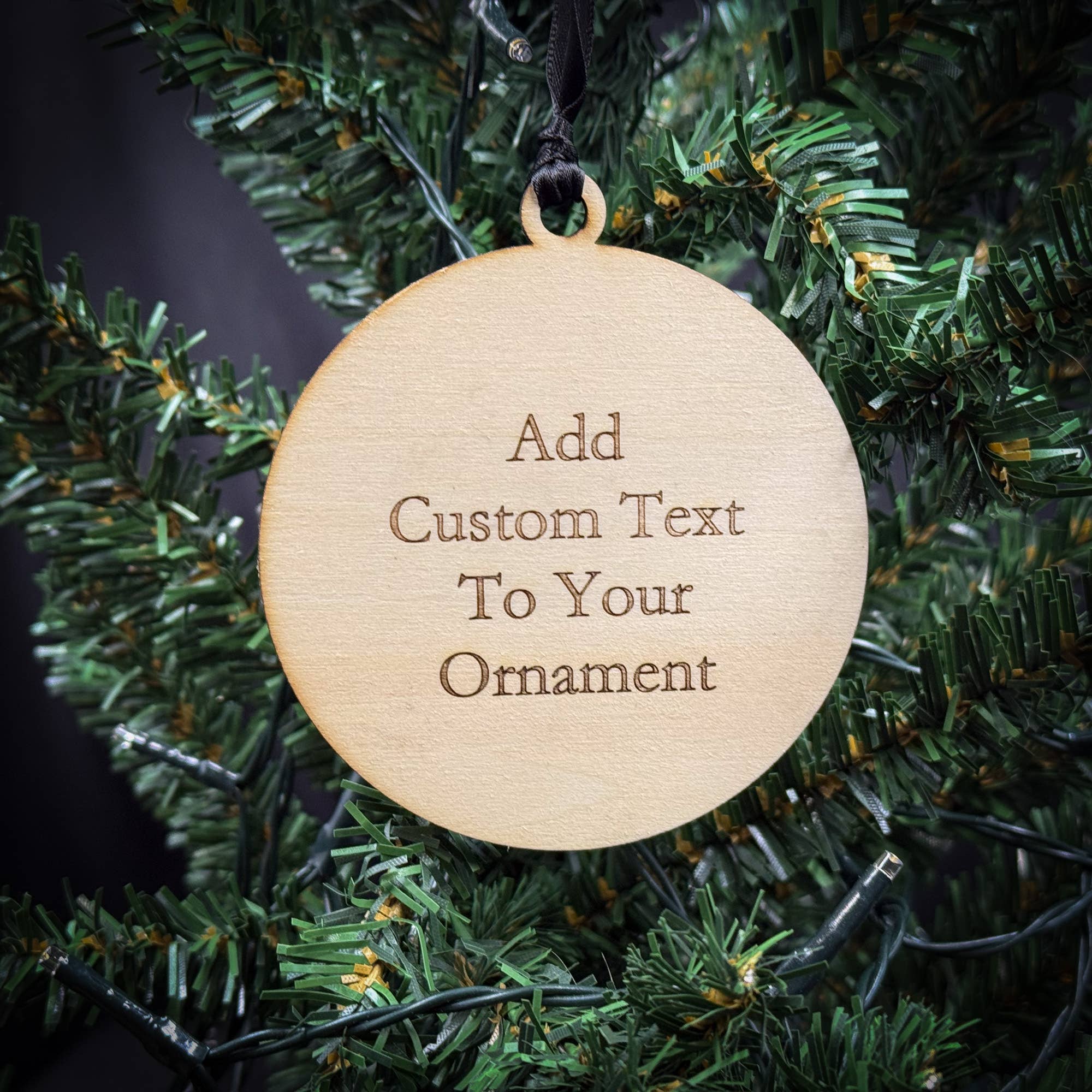 46 High Peaks Adirondacks Wood and Leatherette Ornament