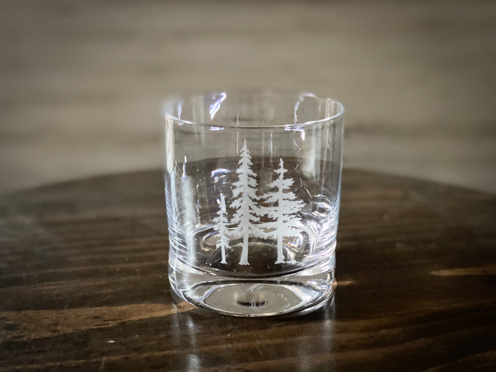 3 Trees Whiskey Rocks Glass (10.5oz, Laser Etched, Dishwasher Safe)