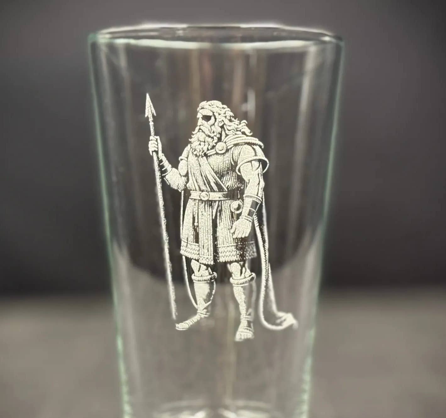 Odin Engraved Pint Glass - Durable Tempered Glass