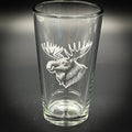 Moose Head - Custom Engraved Pint glass