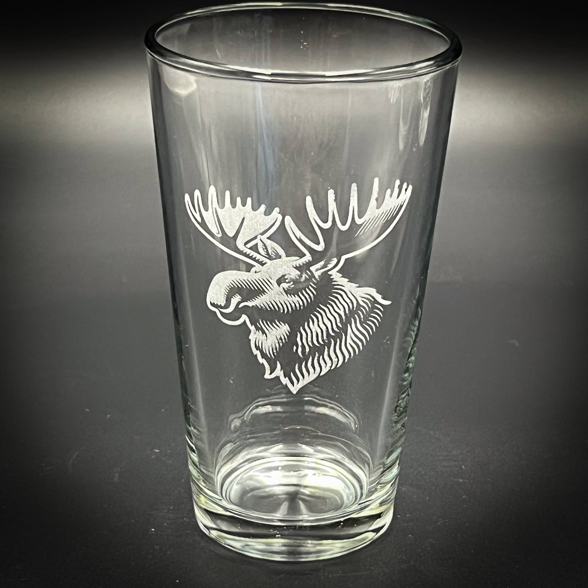 Moose Head - Custom Engraved Pint glass