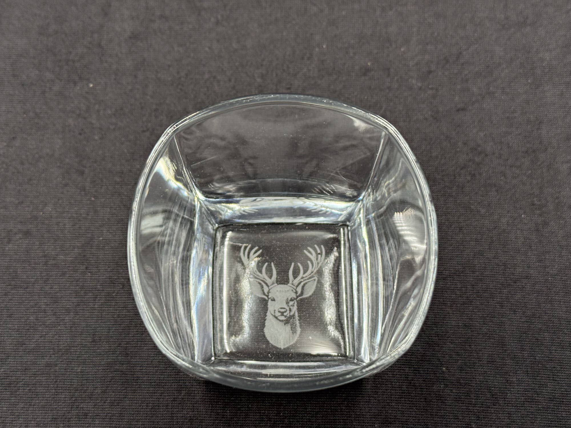 Stag - Bottom Etched 10 oz Square Rocks Glass
