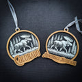 Moose in a Forest Wood Ornament 3 Layered