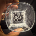 Hot Air Balloons - Bottom Etched 10 oz Square Rocks Glass