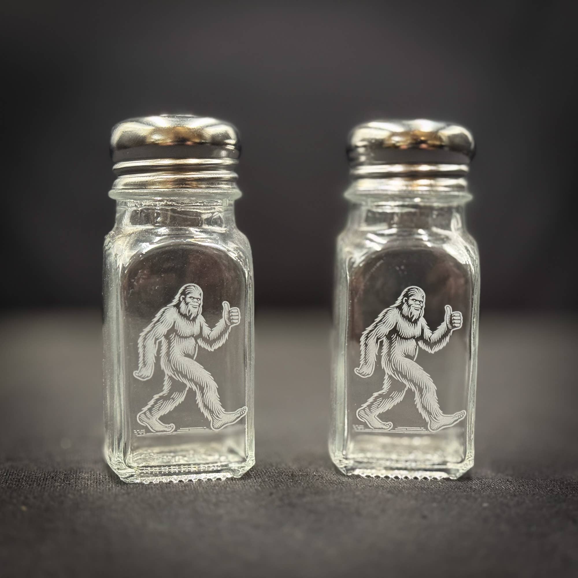 Salt and Pepper Shaker set with our Bigfoot Thumbs Up design