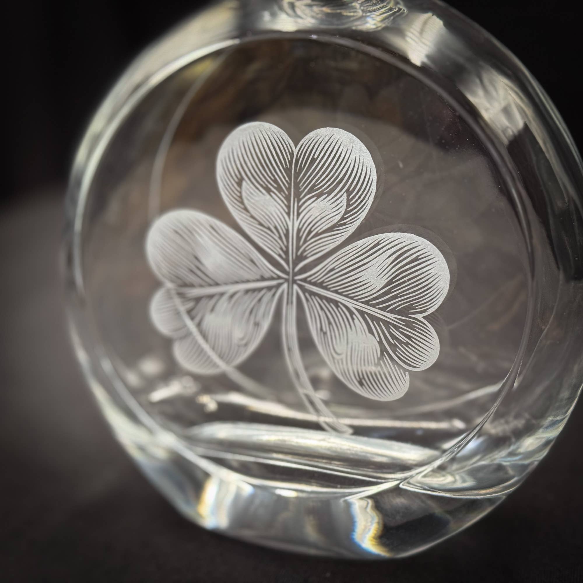 Shamrock  - 750mL Flat Round Glass Decanter