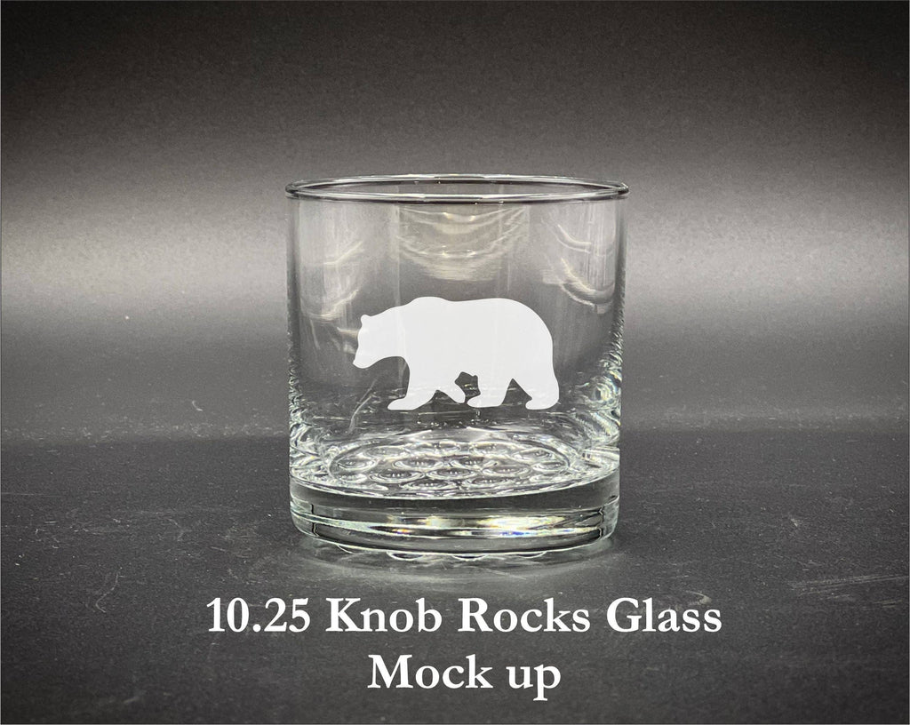 Bear - 10.25 oz Knob Rocks Glass