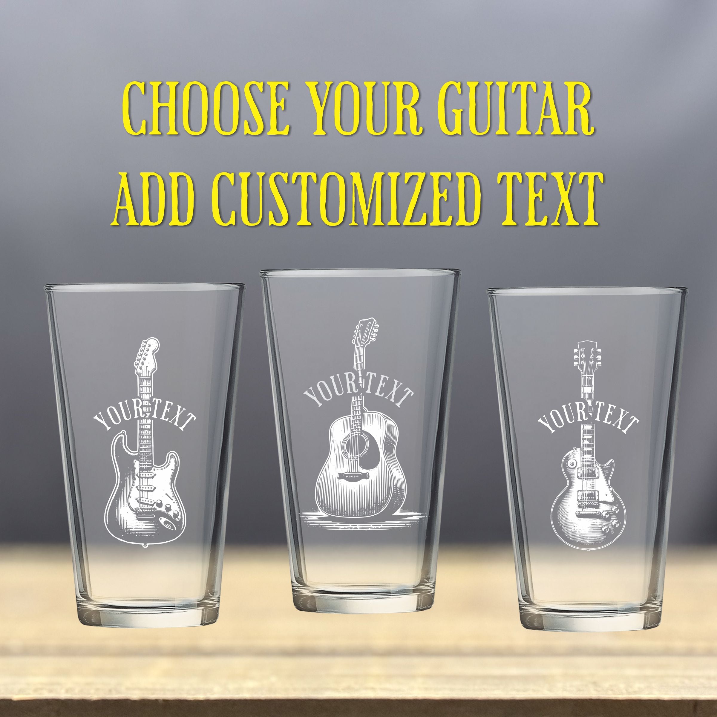Guitar Custom Glass - Pint glass