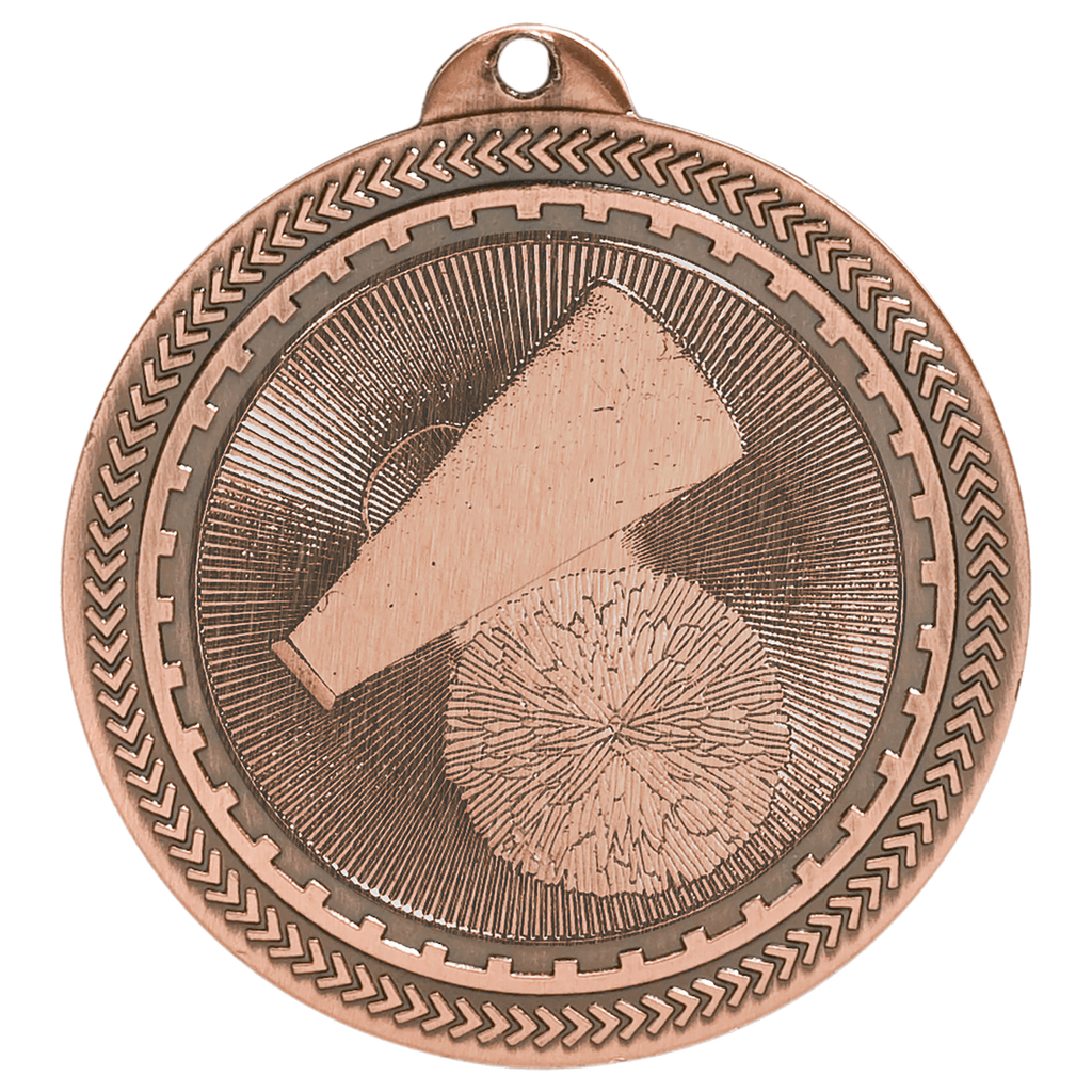 Antique Bronze 2" Cheer Laserable BriteLazer Medal