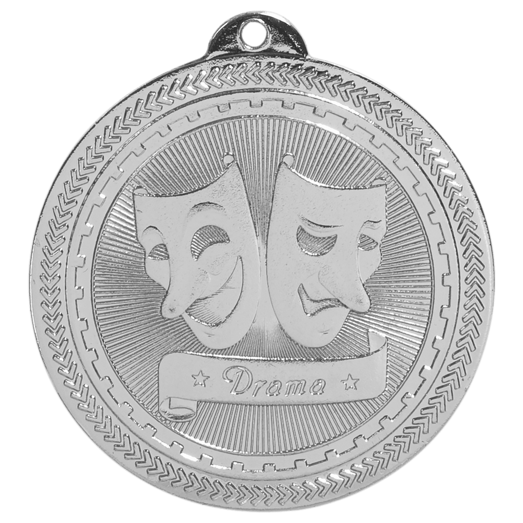 Bright Silver 2" Drama Laserable BriteLazer Medal