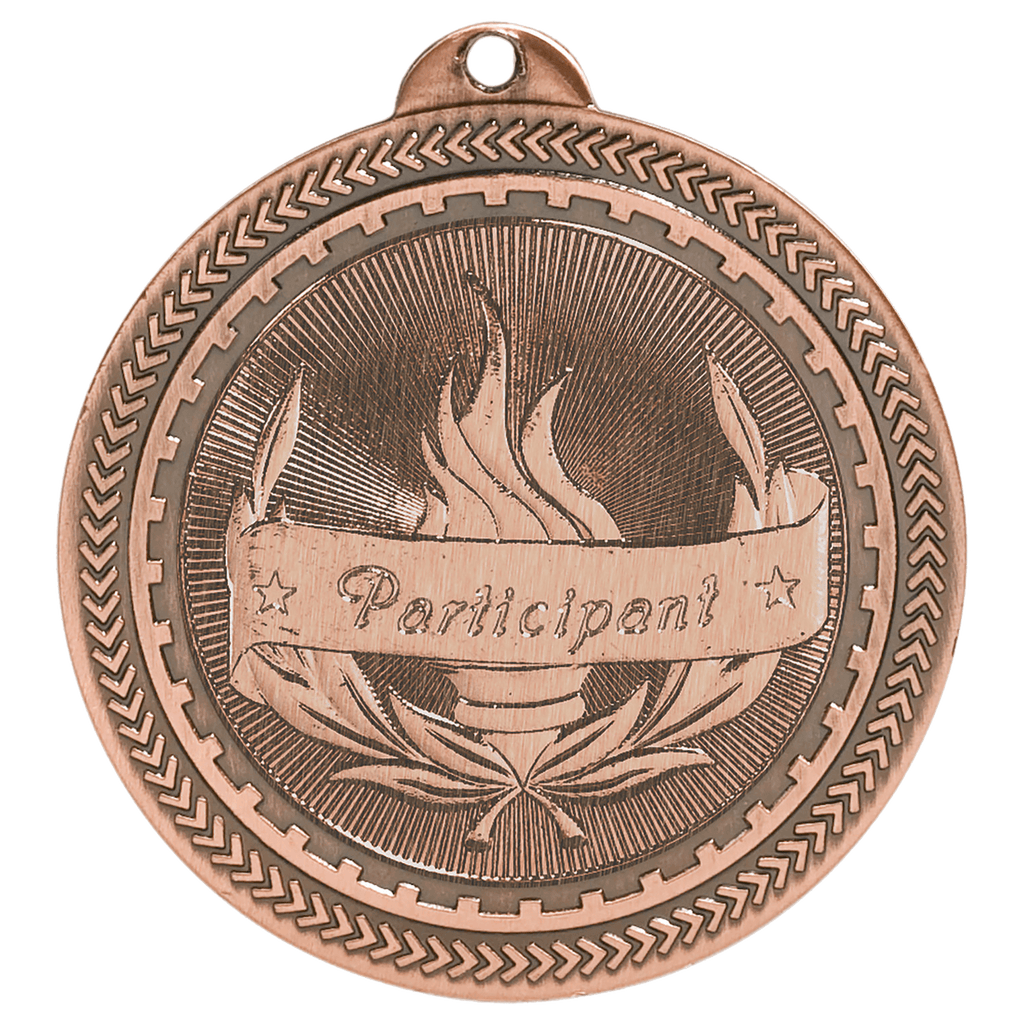 Antique Bronze 2" Participant Laserable BriteLazer Medal