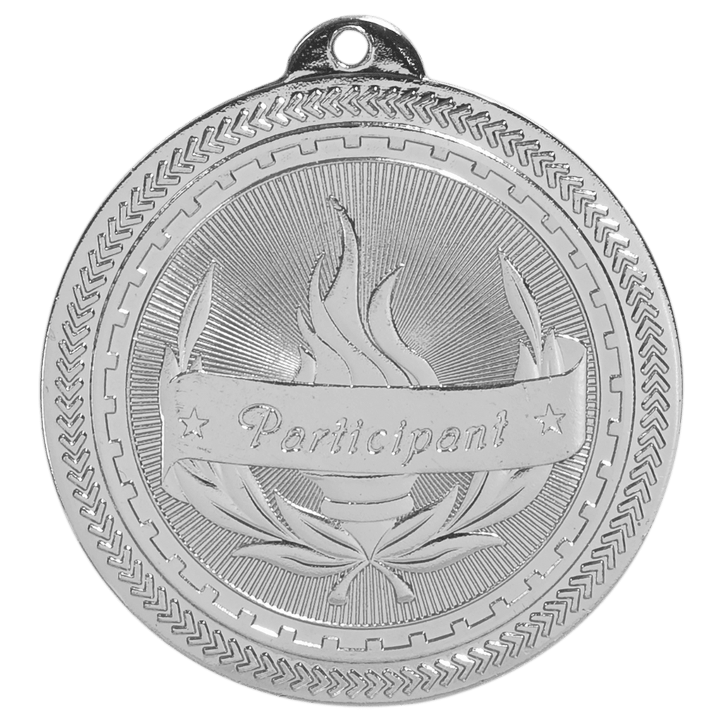 Bright Silver 2" Participant Laserable BriteLazer Medal