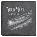 Canoe Personalized - Slate Coaster