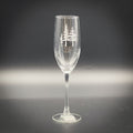 8 Oz Stemmed Flute With Etched Tree Design - Custom Engraved Drinkware