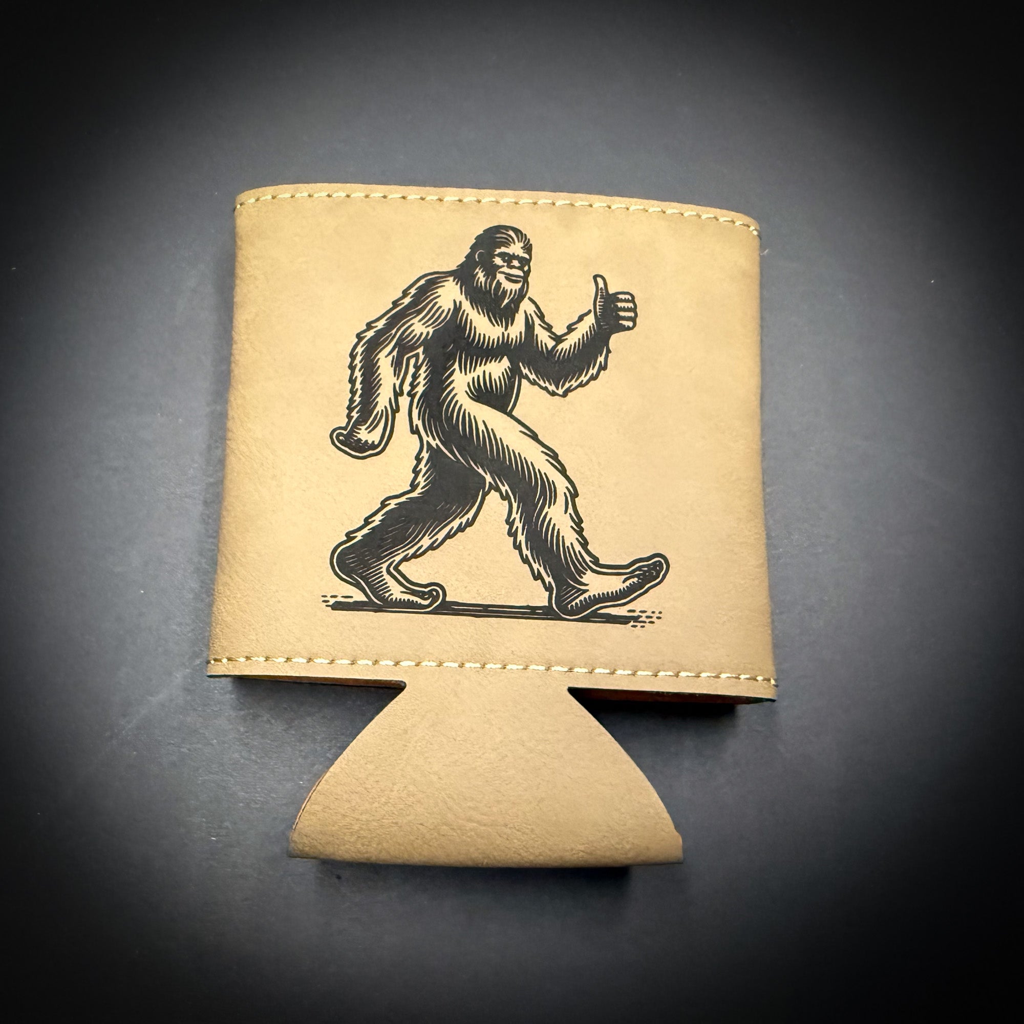 Bigfoot Thumbs Up 3 3/4" Leatherette Beverage Holder