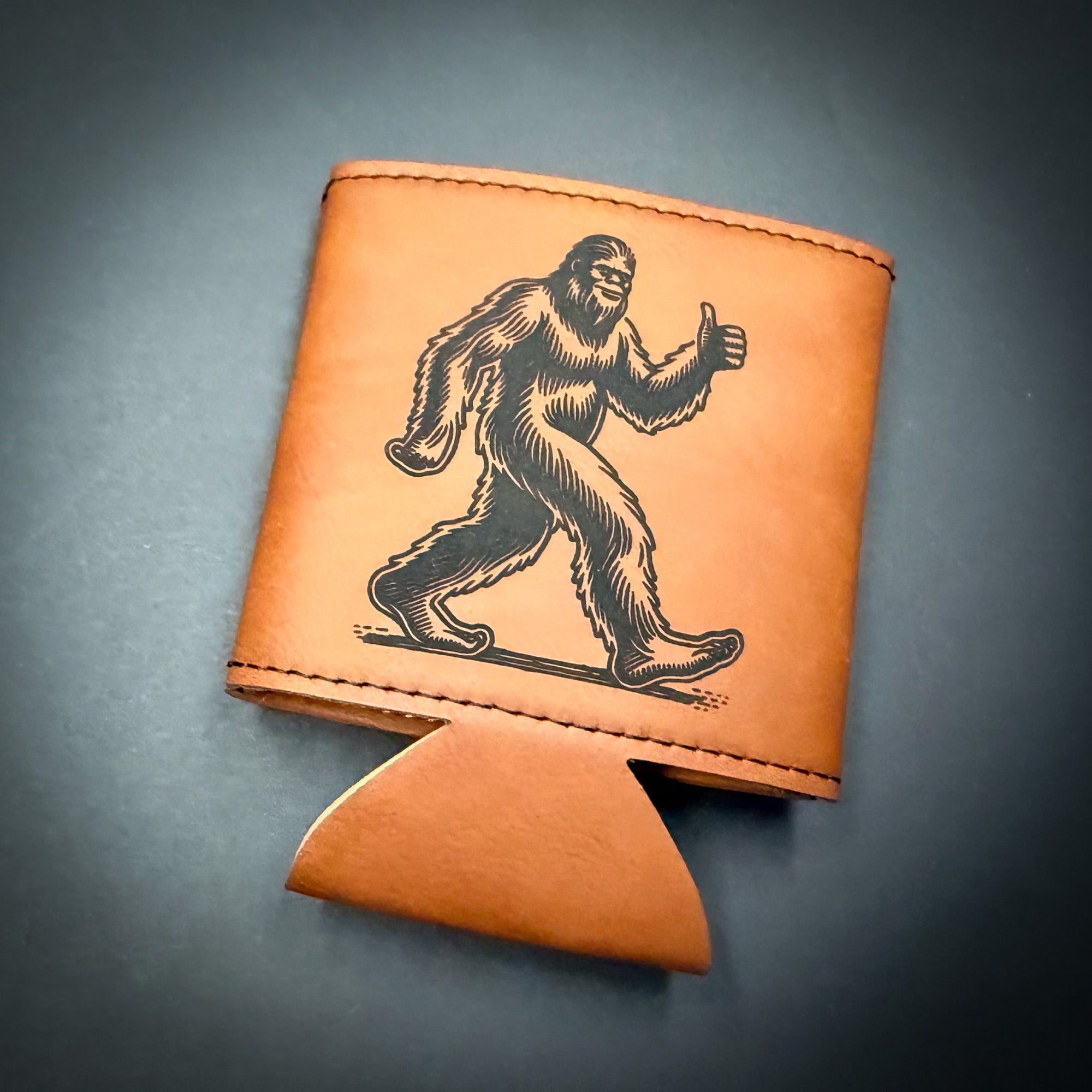 Bigfoot Thumbs Up 3 3/4" Leatherette Beverage Holder