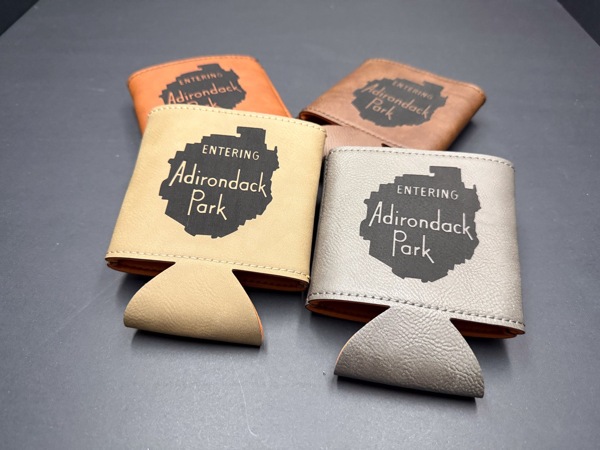 Entering the ADK Sign 3 3/4" Leatherette Beverage Holder