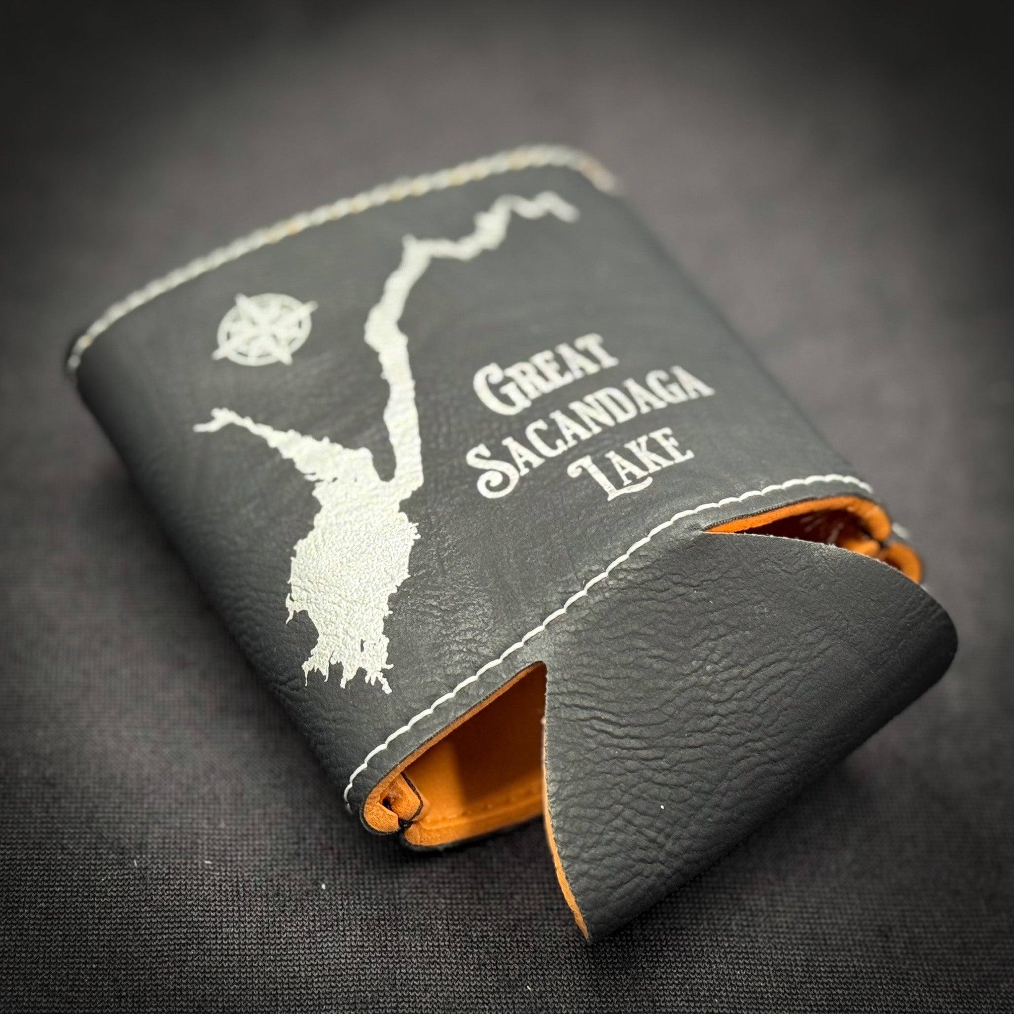 Make My Lake Vintage  Leatherette Can Holder