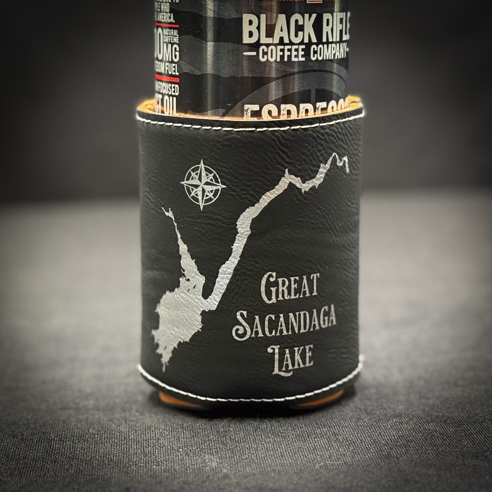 Make My Lake Vintage  Leatherette Can Holder