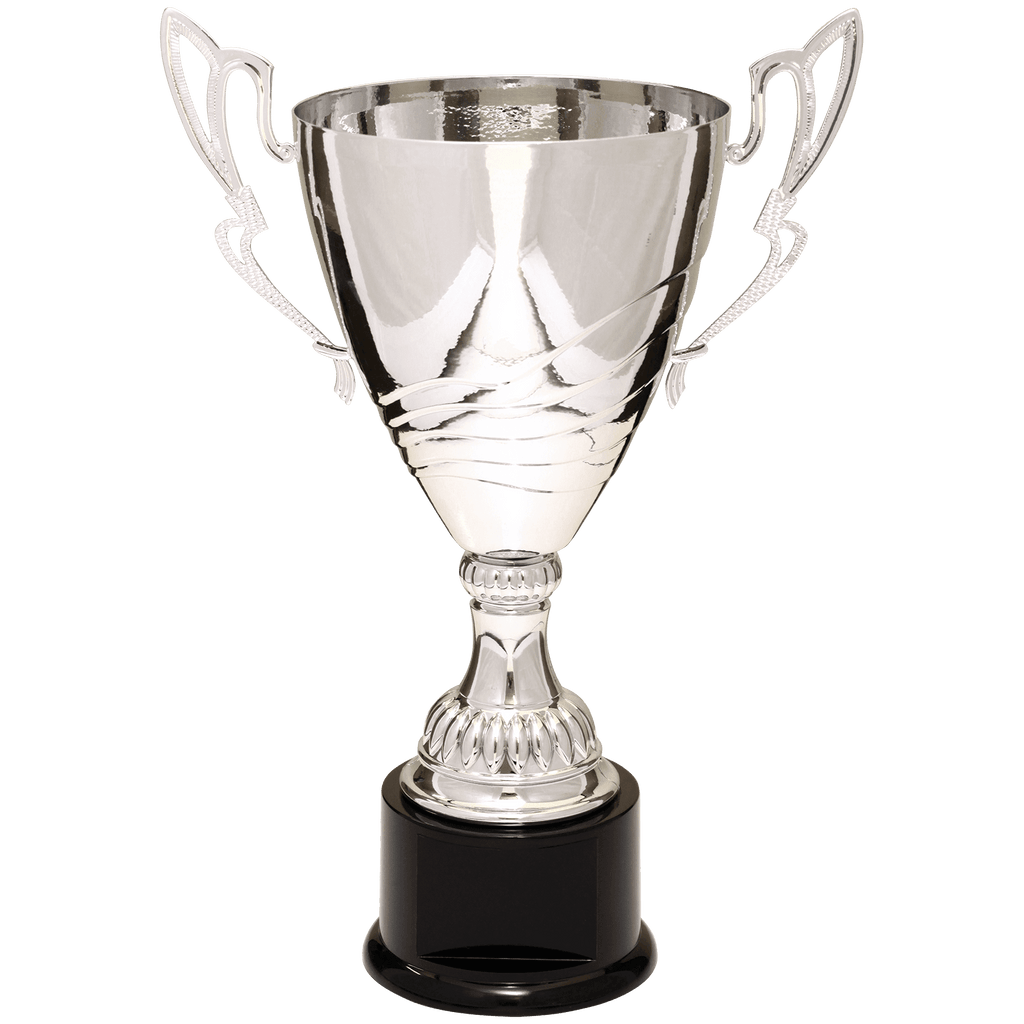 Silver 15" Completed Metal Cup Trophy on Plastic Base