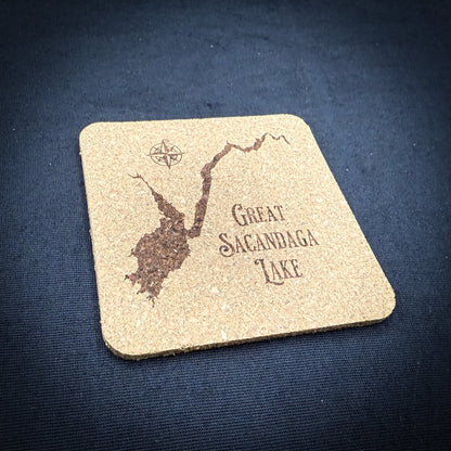 Make My Lake - 4" Square Cork Coaster