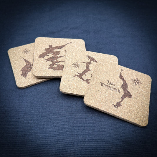 Make My Lake - 4" Square Cork Coaster