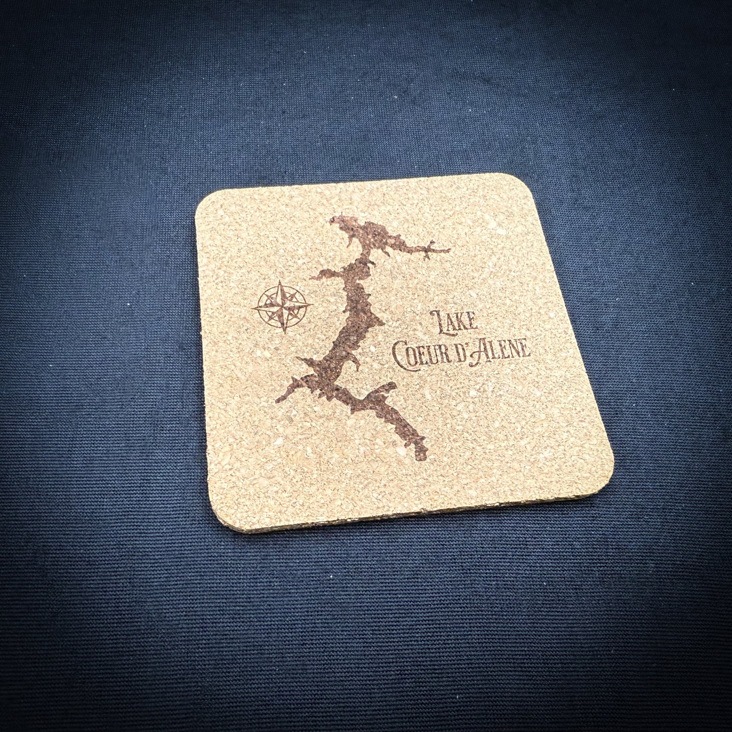Make My Lake - 4" Square Cork Coaster