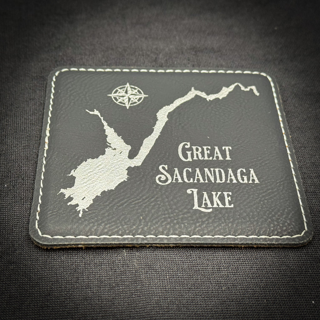 Make My Lake Vintage - Leatherette Coaster