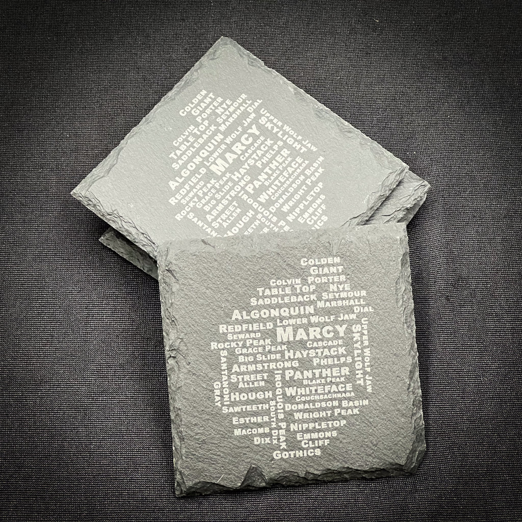 46 High Peaks - 4" Square Slate Coaster