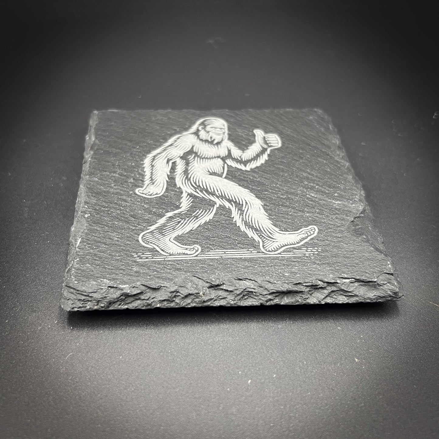 Bigfoot Thumbs up - 4" Square Slate Coaster