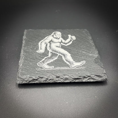 Bigfoot Thumbs up - 4" Square Slate Coaster