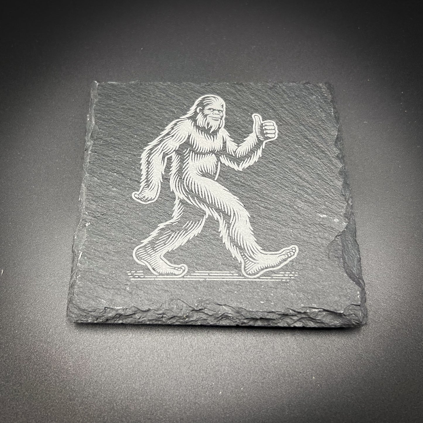 Bigfoot Thumbs up - 4" Square Slate Coaster