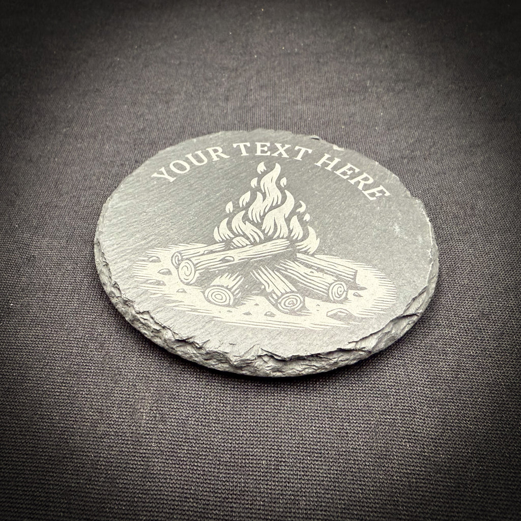 Campfire Custom Coaster - 4" Square Slate Coaster
