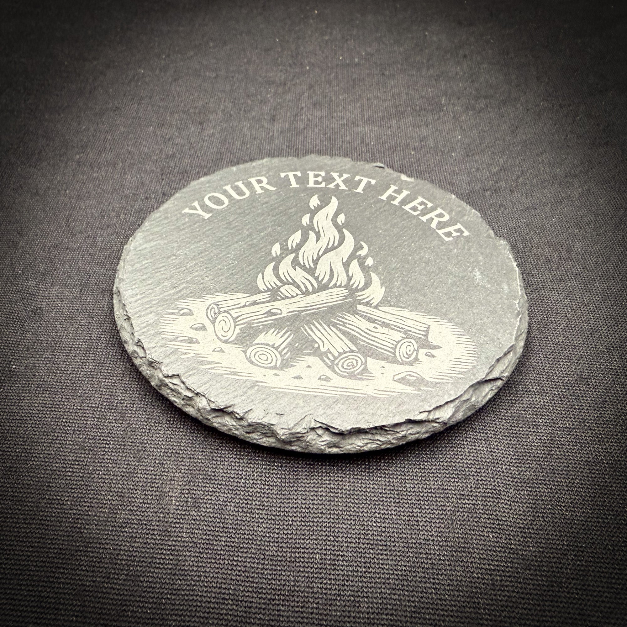 Campfire Custom Coaster - 4" Square Slate Coaster