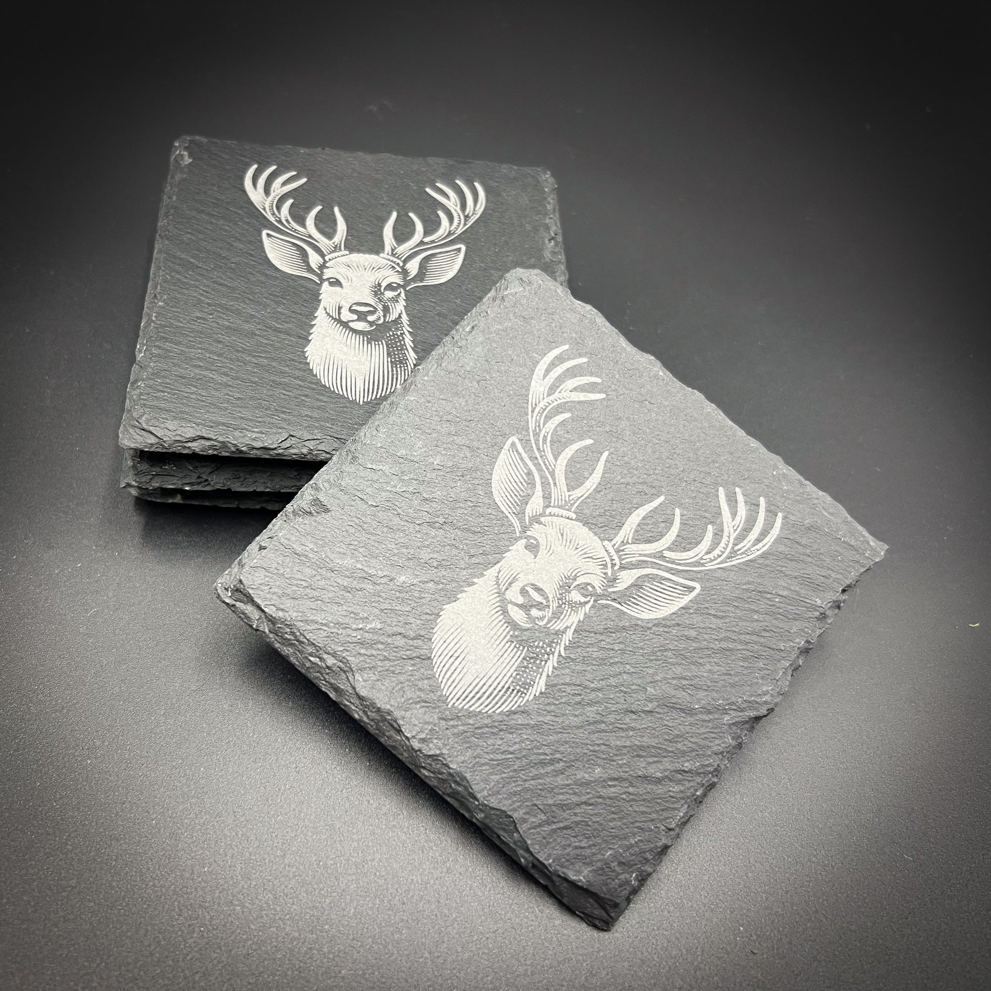 Stag  - 4" Square Slate Coaster