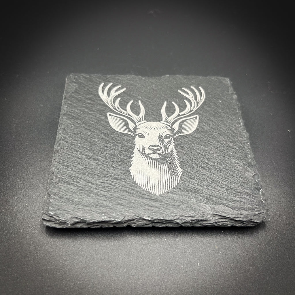 Stag  - 4" Square Slate Coaster