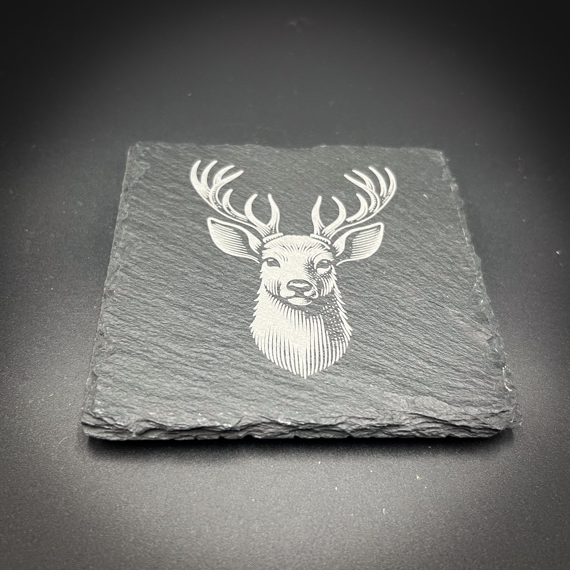 Stag  - 4" Square Slate Coaster