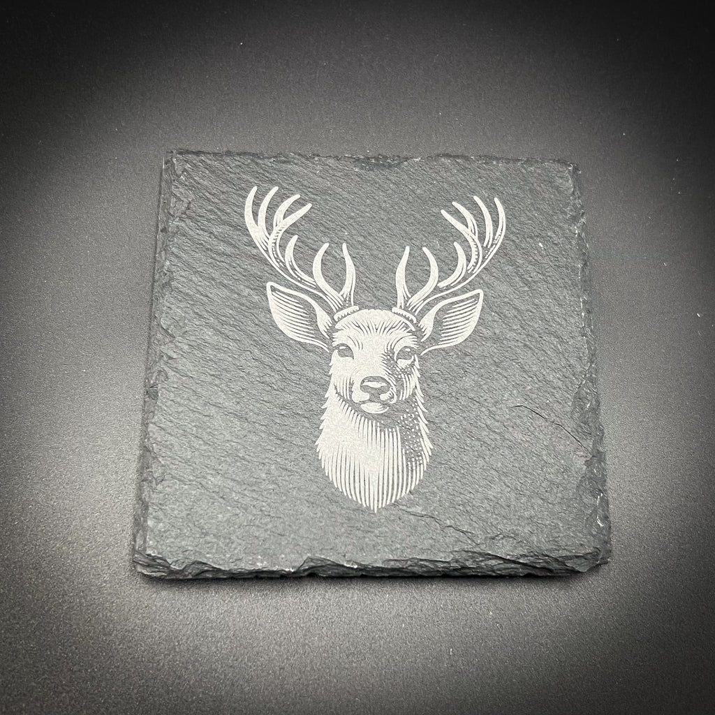 Stag  - 4" Square Slate Coaster