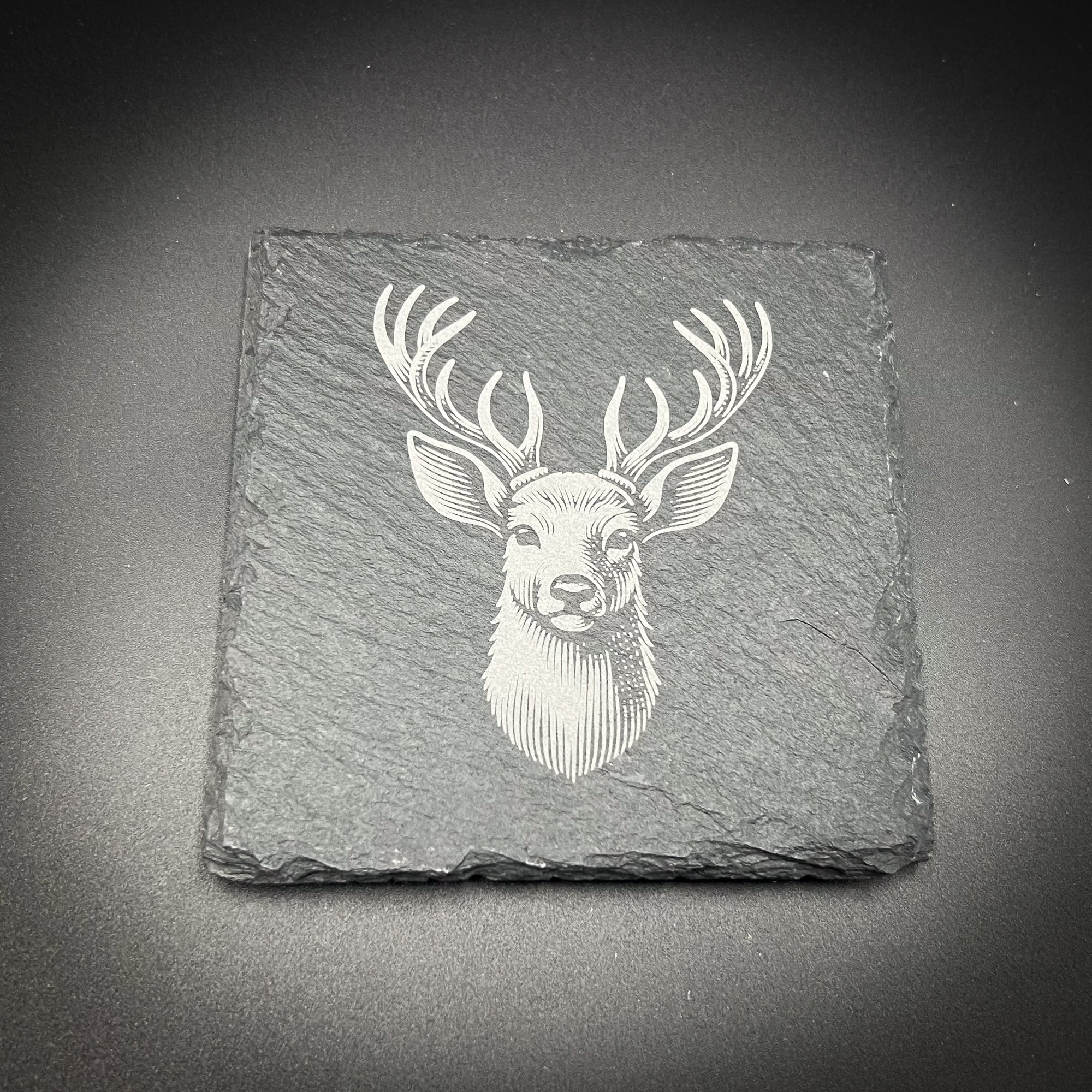 Stag  - 4" Square Slate Coaster