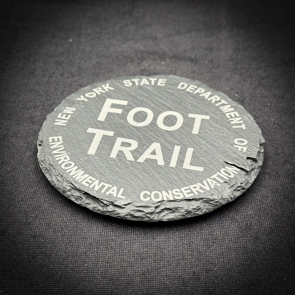 Foot Trail Marker  - 4" Round Slate Coaster