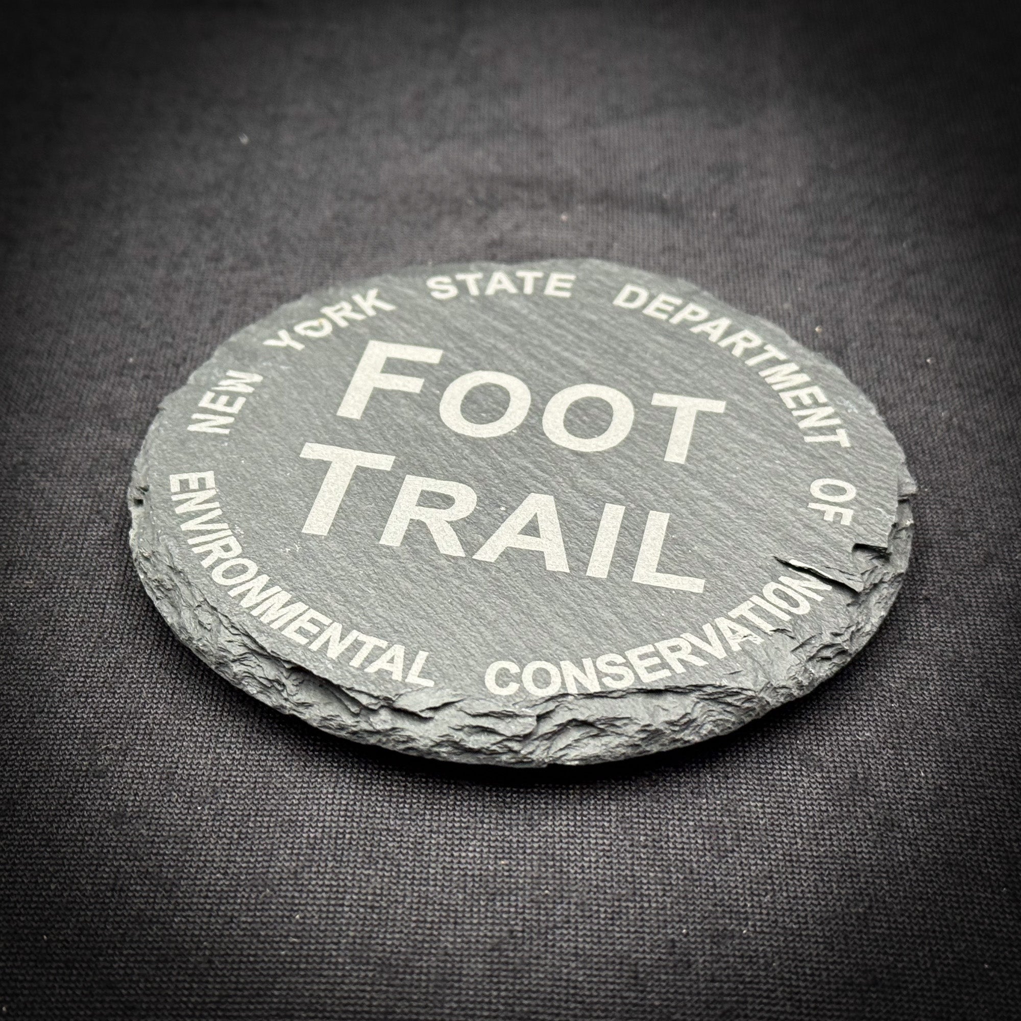 Foot Trail Marker  - 4" Round Slate Coaster