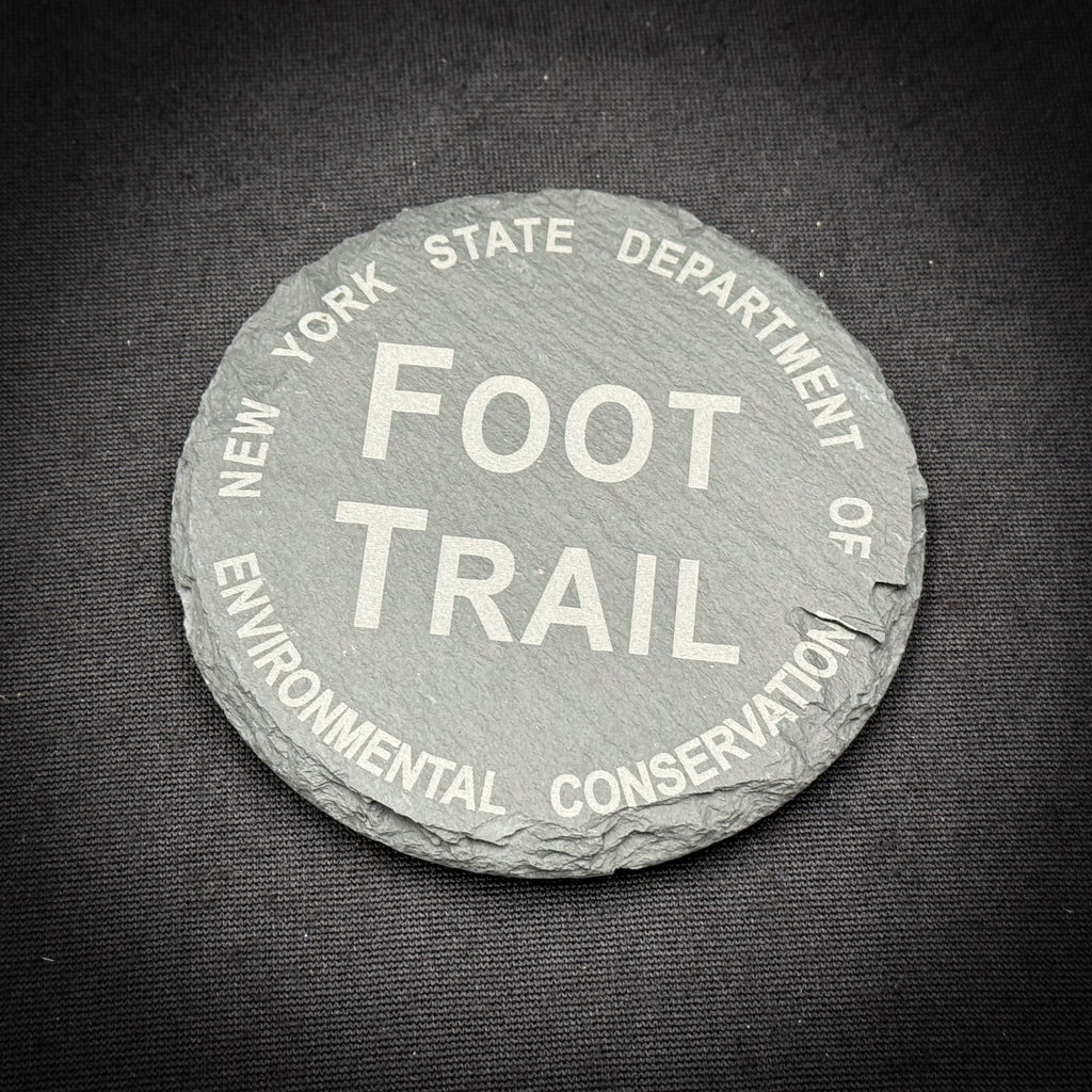 Foot Trail Marker  - 4" Round Slate Coaster