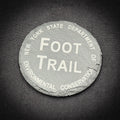 Foot Trail Marker  - 4" Round Slate Coaster