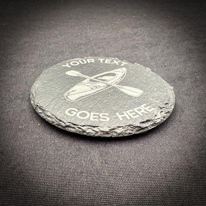 Kayak Custom Coaster - 4" Square Slate Coaster