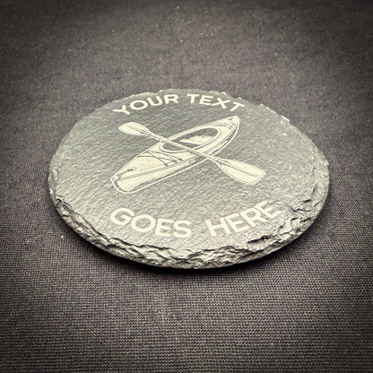 Kayak Custom Coaster - 4" Square Slate Coaster