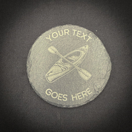 Kayak Custom Coaster - 4" Square Slate Coaster