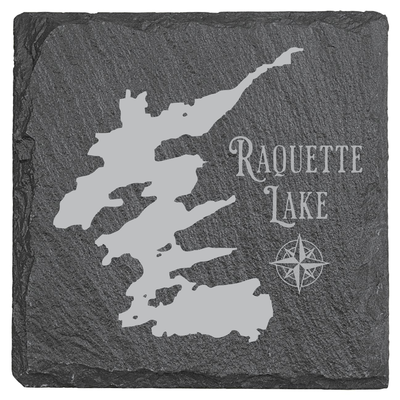 Make my Lake Vintage  - 4" Square Slate Coaster